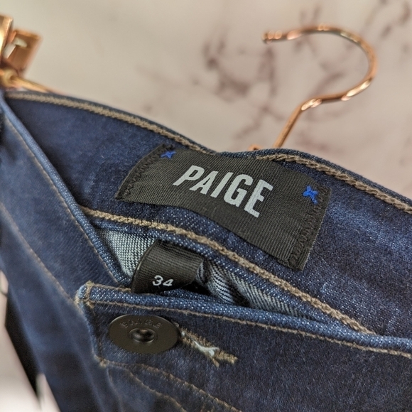 Paige Jeans Mens 34 Federal Slim Straight Stretch Denim Dark Wash Graham - Picture 4 of 16